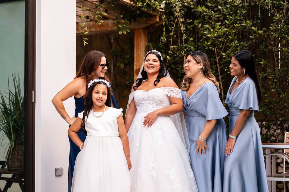 Bride and Bridesmaids