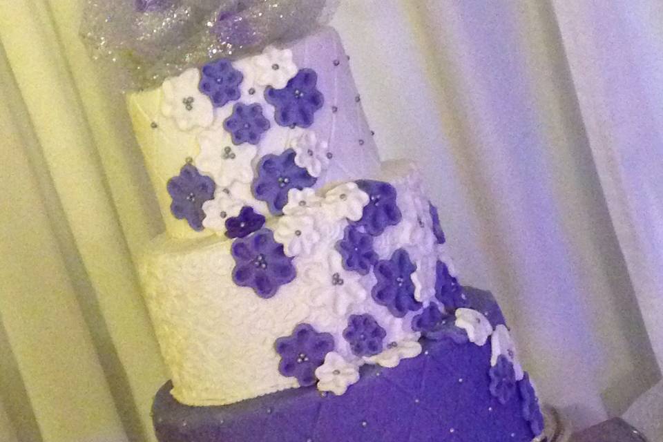 Wedding cake with purple