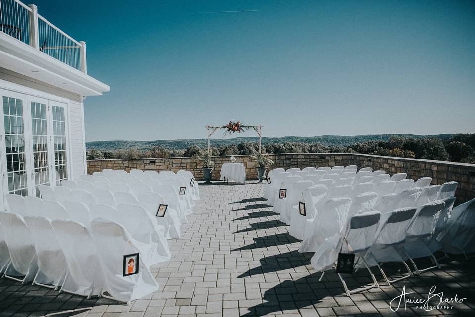 Outdoor wedding setup