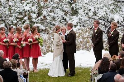 Winter snow outdoor ceremony