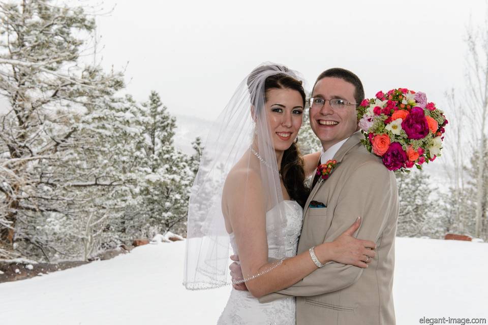 Lauren and Tristan's Snowy Lionscrest WeddingPhoto provided by Elegant Images