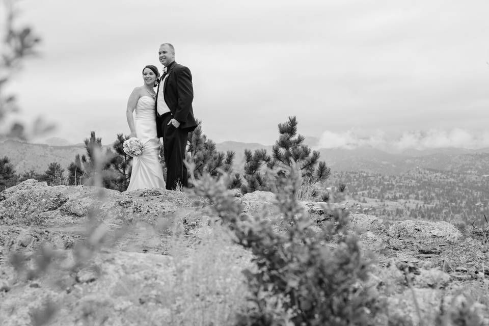 Mountain Wedding Photo B&W