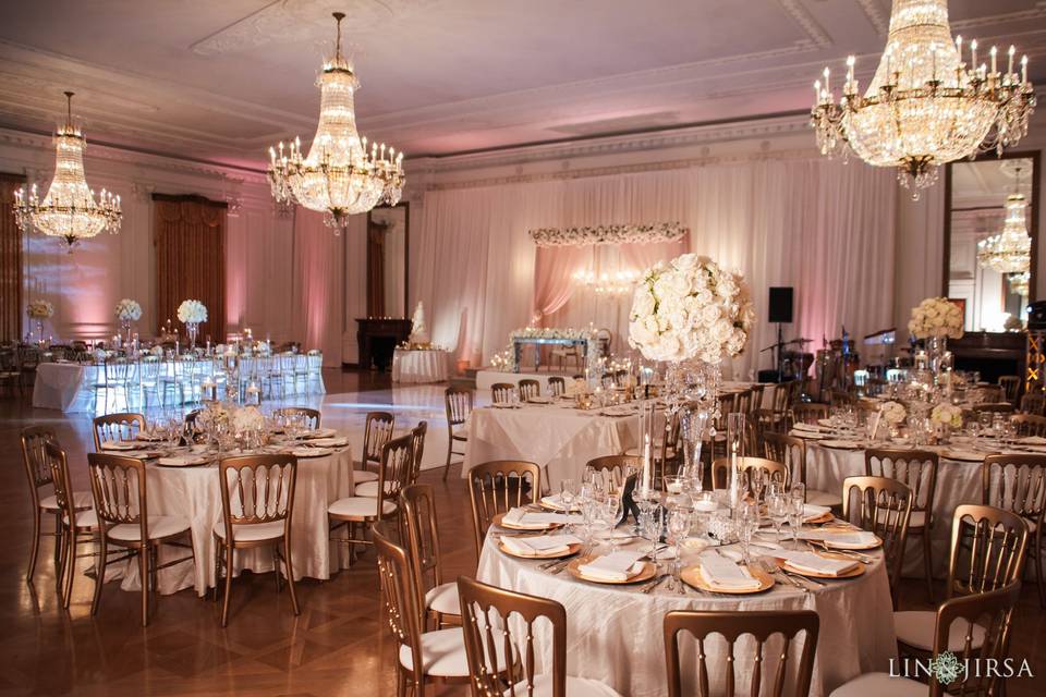 Elegant lighting in the East Room