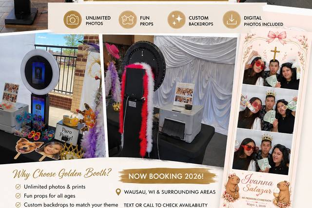 Golden booth