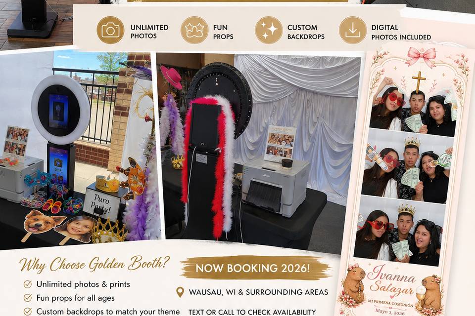 Golden booth