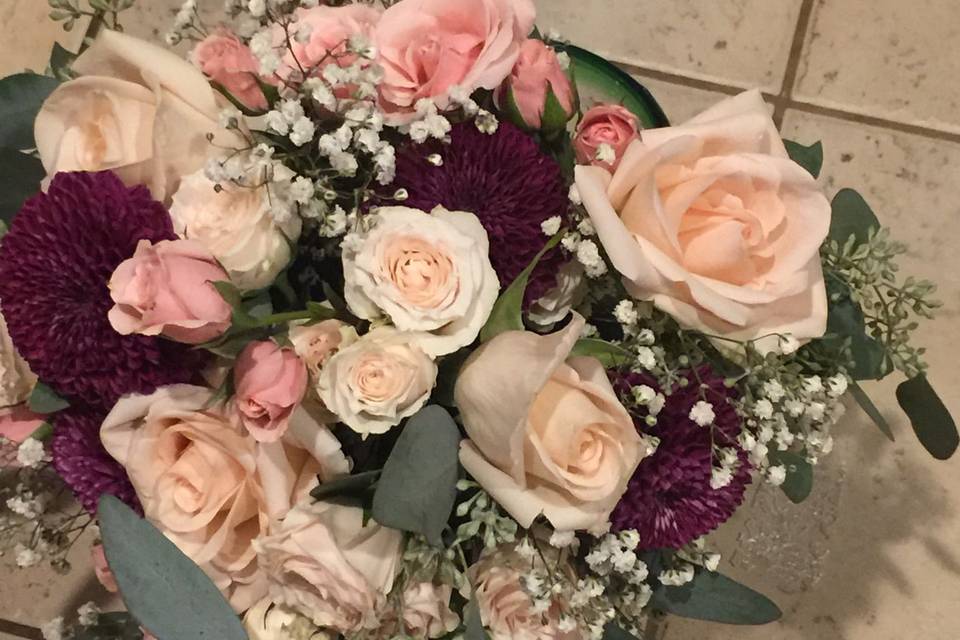 Assortment of roses and peonies