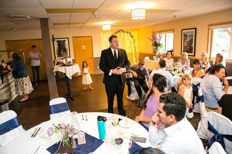 The groom making his speech