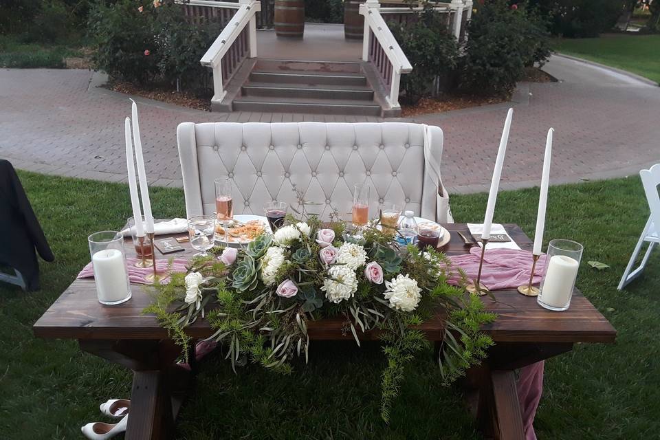 Bride and groom table