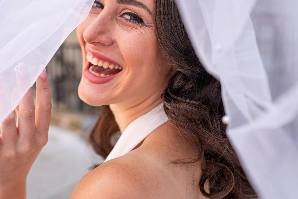 Bride's laugh