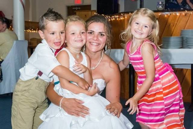 Cheerful wedding guests