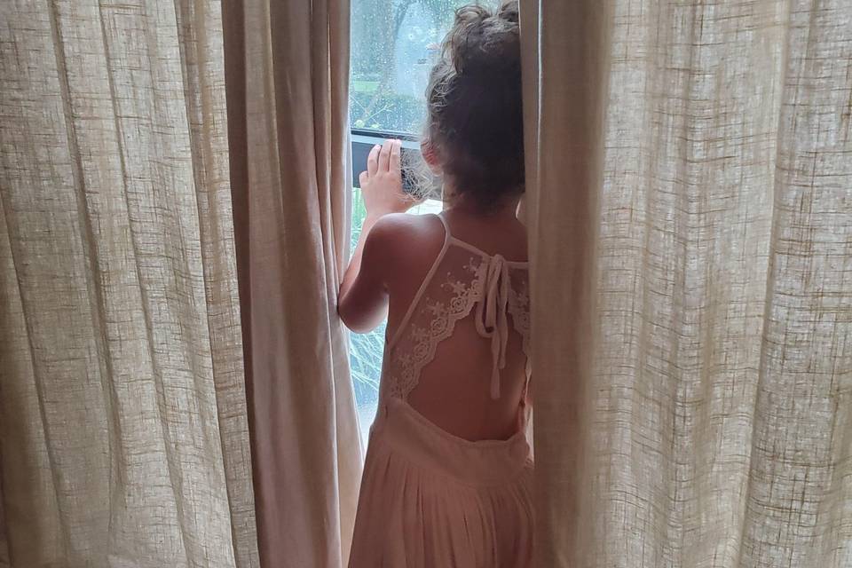 Peeking at the Groom