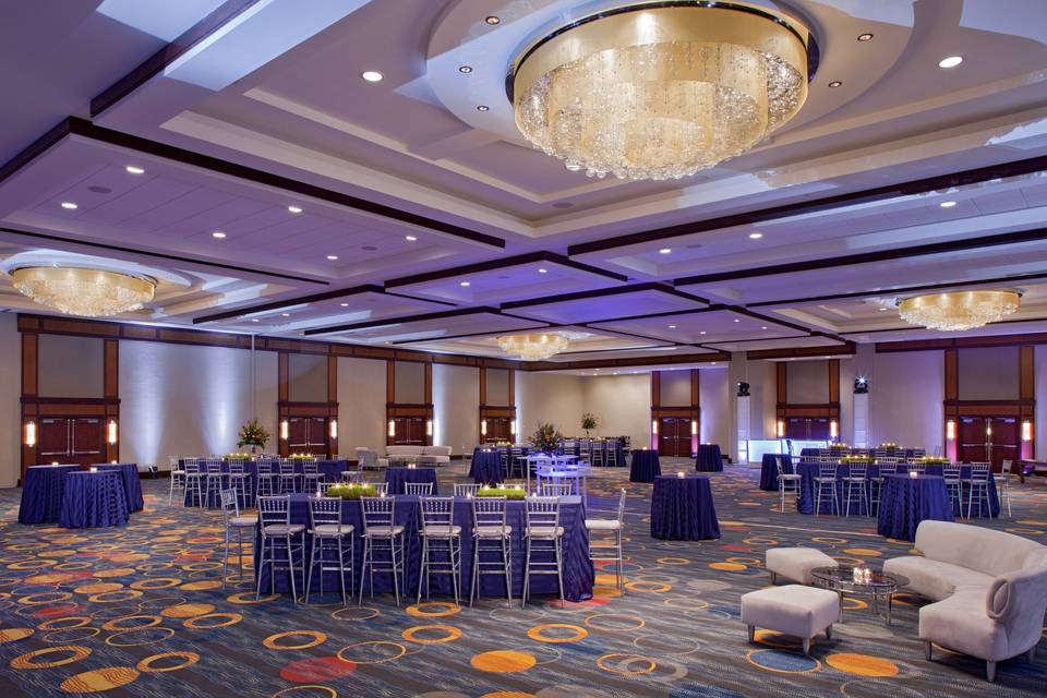 Ballroom with 18-foot ceilings