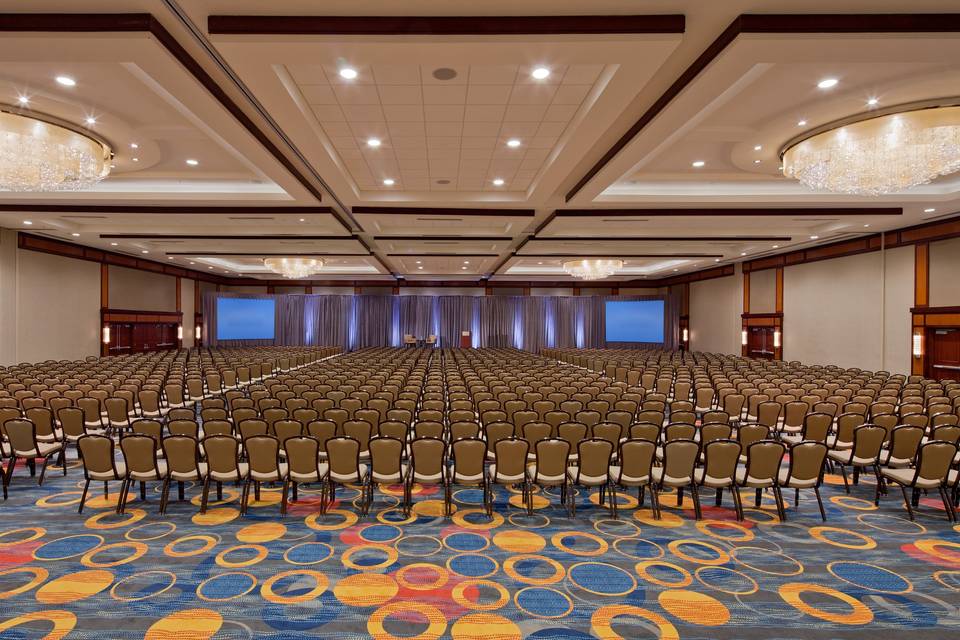 Ballroom with 18-foot ceilings