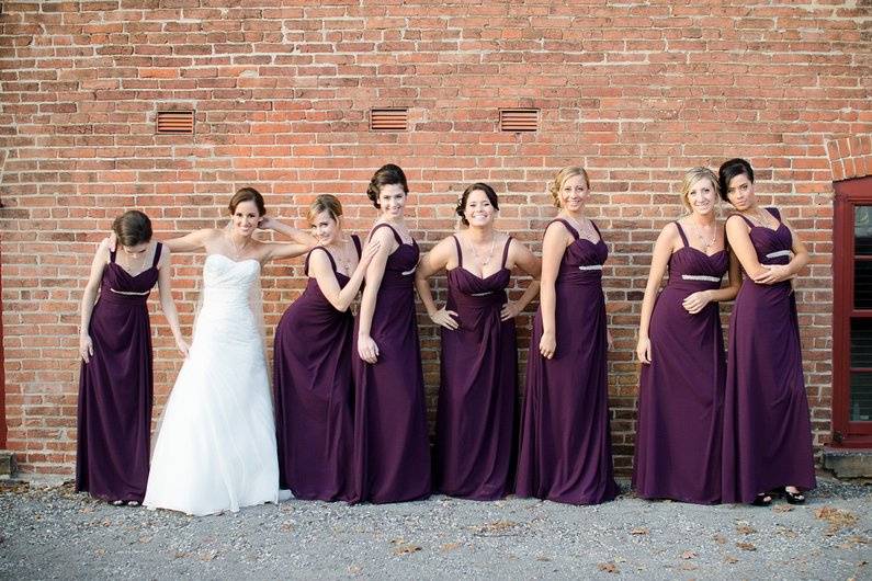 Bride and her bridesmaids