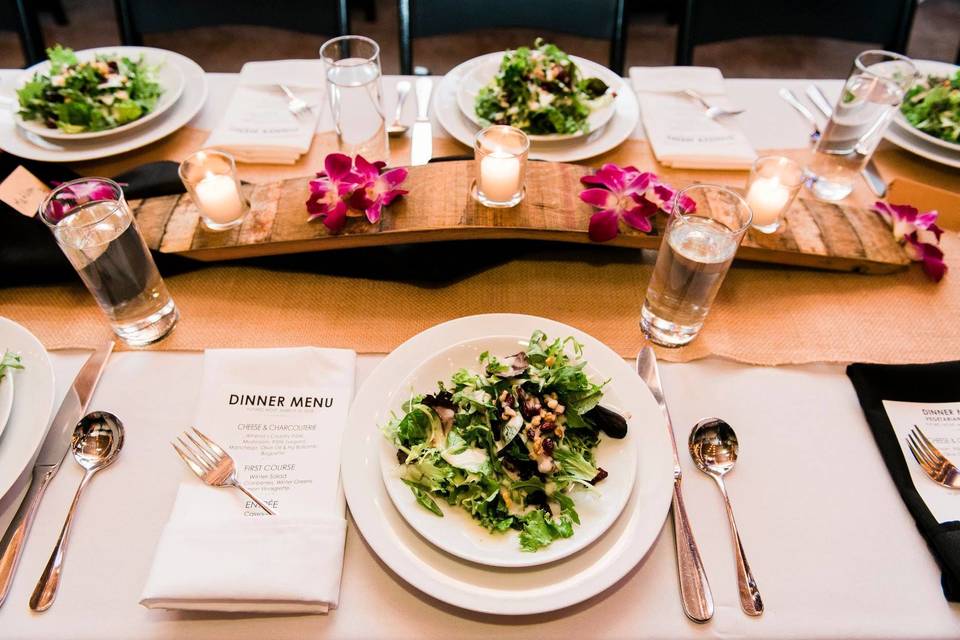 Salad starter at the reception