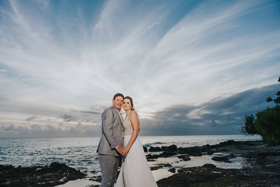 Romance under tropical skies.