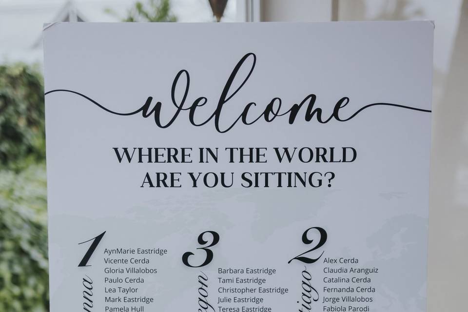 Wedding seating chart