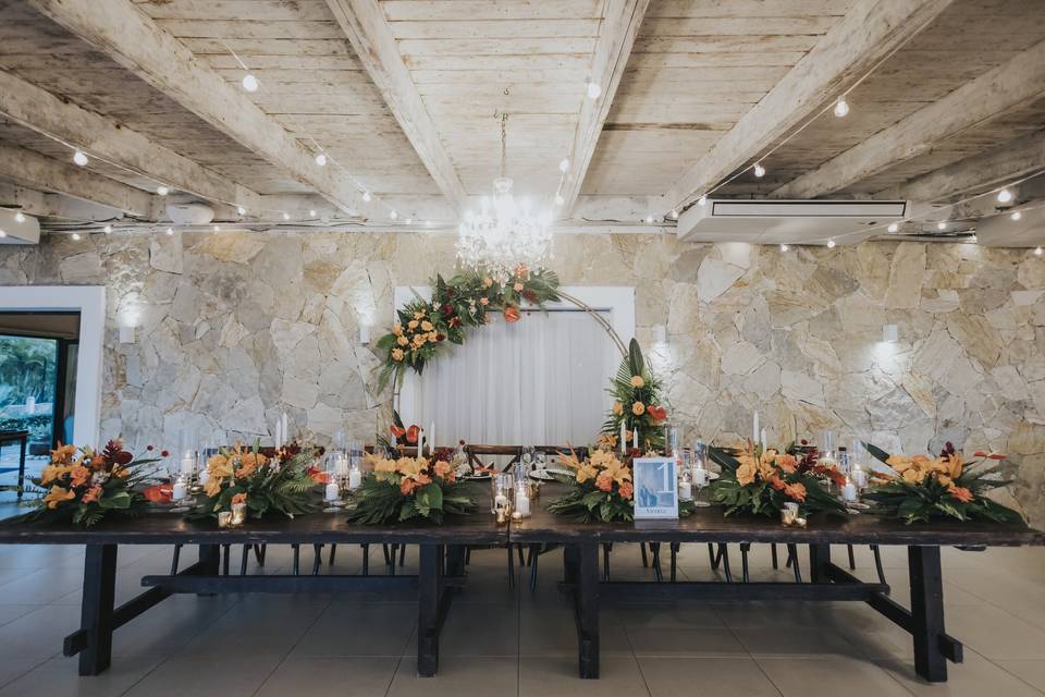 Wedding reception setup