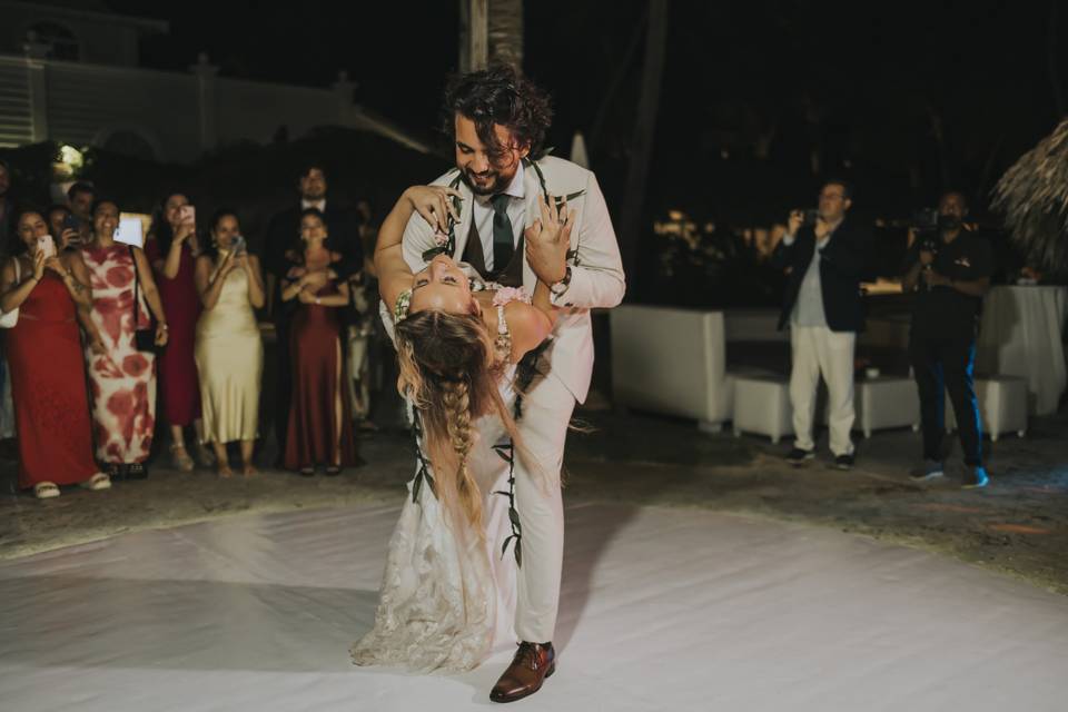 A romantic first dance