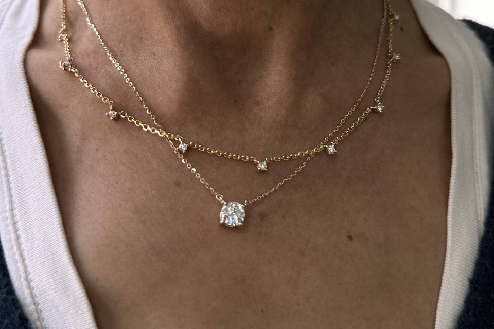 Stacked Diamond Necklace