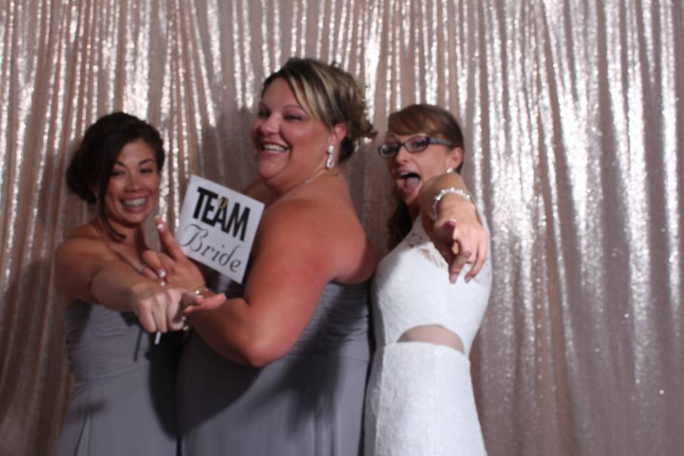 Bride with bridesmaids