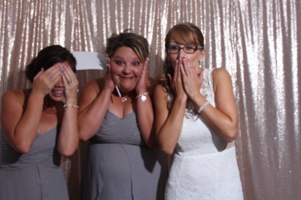 Bride with bridesmaids