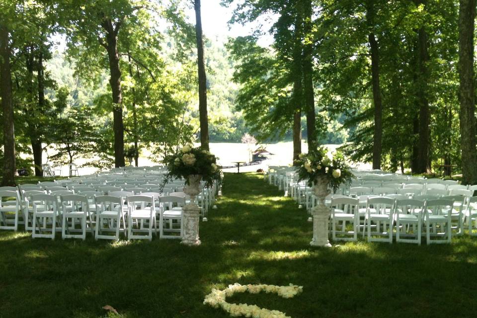 Ceremony in the grove -Pete Dye Golf Club, Bridgeport, WV