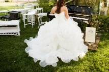 Bride playing Baby Grand lawn area