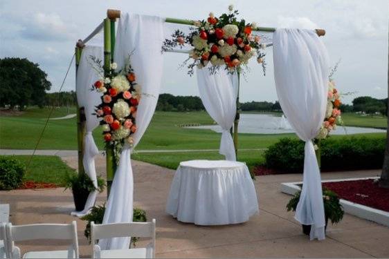 Arc Divine Tahitian Bamboo canopy / chuppah,  Weston Hills Country Club,  Hollywood FL.