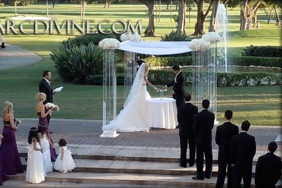 ArcDivine.com :: Miami Acrylic Chuppah Wedding Canopy Arch Rental Plastic Clear Glass