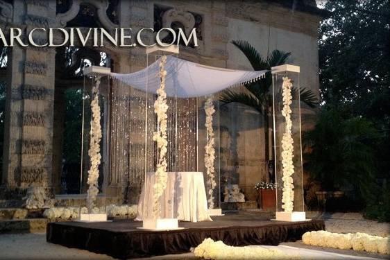 ArcDivine.com :: Miami Acrylic Chuppah Wedding Canopy Arch Rental Plastic Clear Glass