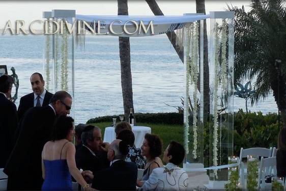 ArcDivine.com :: Miami Acrylic Chuppah Wedding Canopy Arch Rental Plastic Clear Glass