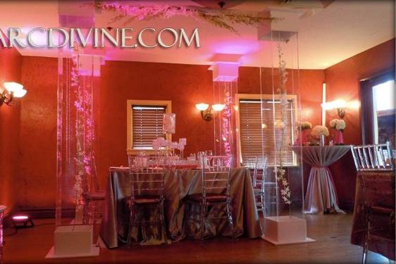 ArcDivine.com :: Miami Acrylic Chuppah Wedding Canopy Arch Rental Plastic Clear Glass