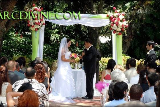 ArcDivine.com :: Miami Acrylic Chuppah Wedding Canopy Arch Rental Plastic Clear Glass