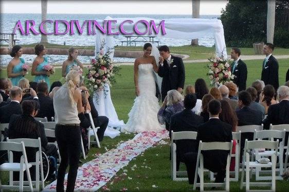 ArcDivine.com :: Miami Acrylic Chuppah Wedding Canopy Arch Rental Plastic Clear Glass