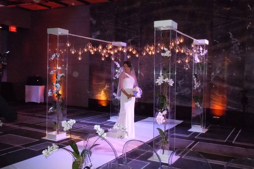 ArcDivine.com :: Miami Acrylic Chuppah Wedding Canopy Arch Rental Plastic Clear Glass