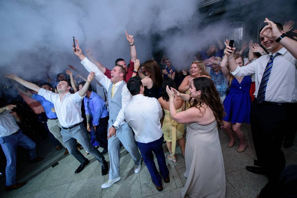 The bride with her bridesmaids