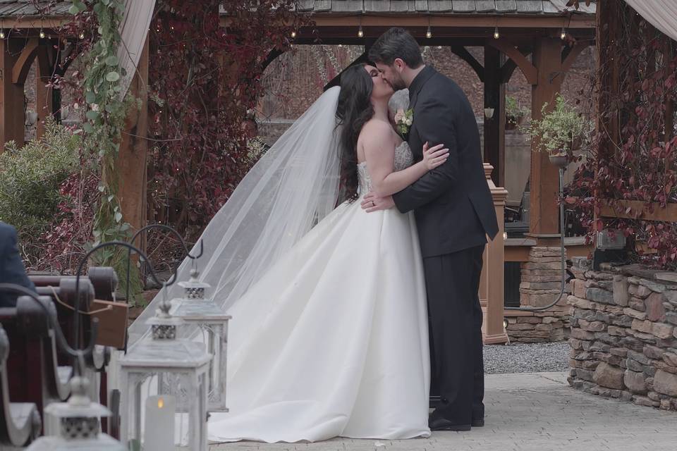 Wedding Ceremony Kiss