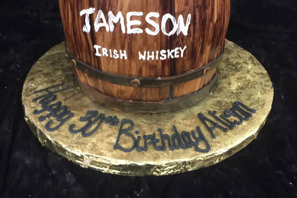 Barrel grooms cake