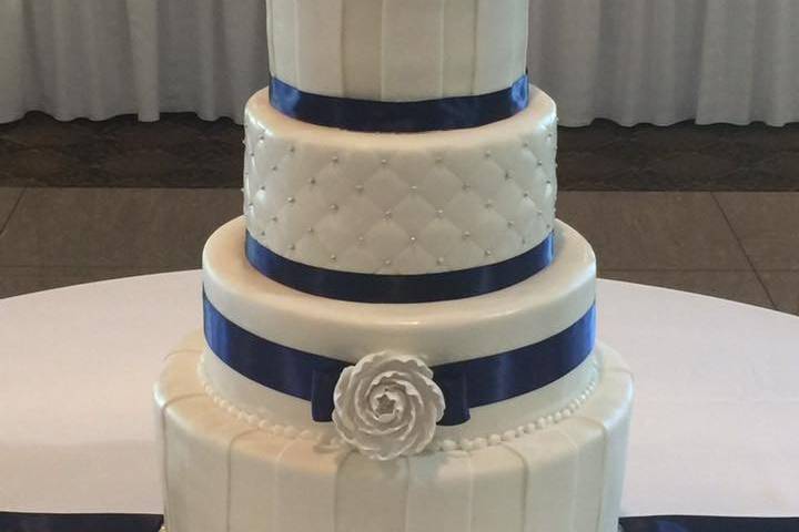 Navy blue and white cake