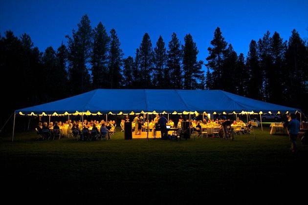 Tented Wedding Reception on the North Meadow at Lake Creek Lodge in Camp Sherman, Metolius River area, Central Oregon.http://www.lakecreeklodge.com/receptions.php