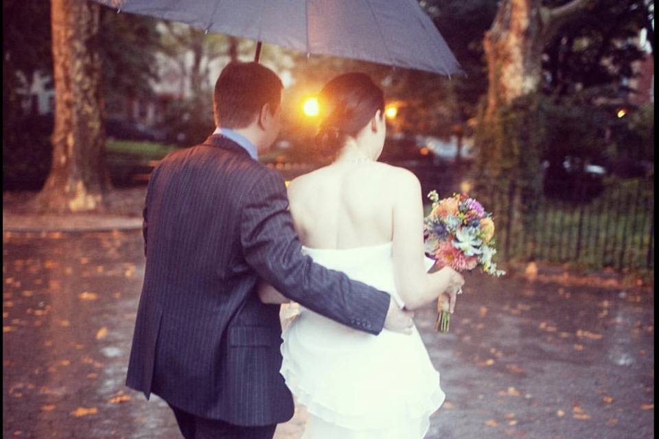 Beautiful rainy wedding.