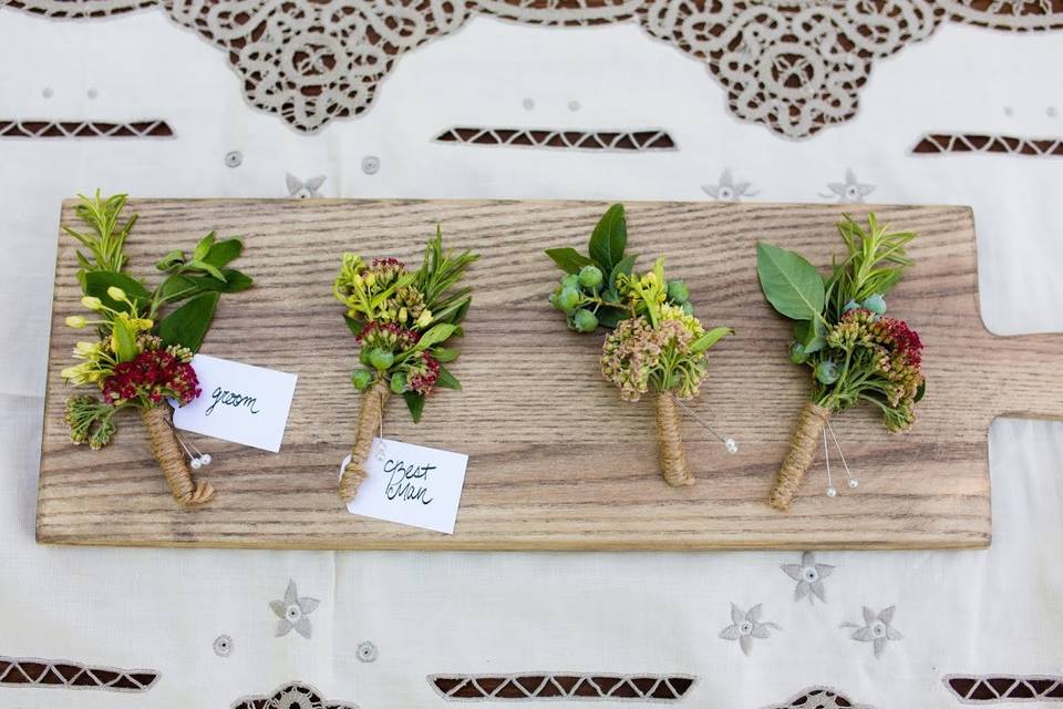 Small Green Boutonnieres