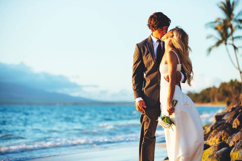 Newlyweds on the Beach