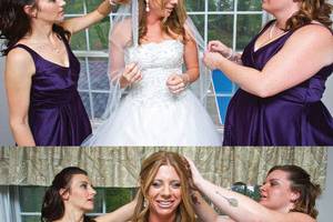 Bride & bridesmaids having some fun before the ceremony. Photo by www.stanchambersjr.com