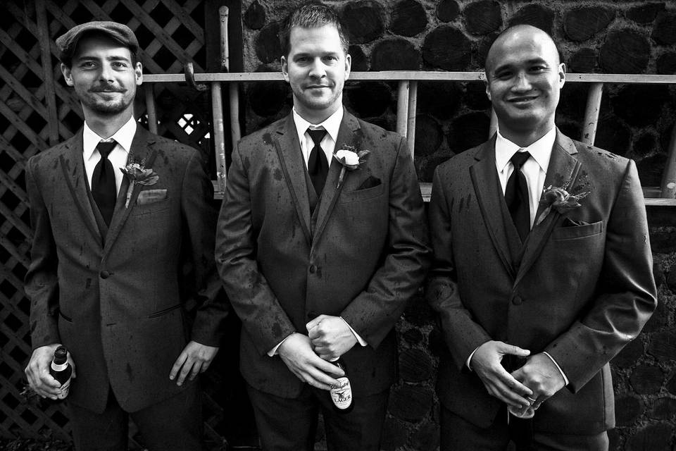 Groomsmen posing prior to the wedding ceremony. Photo by www.stanchambersjr.com.