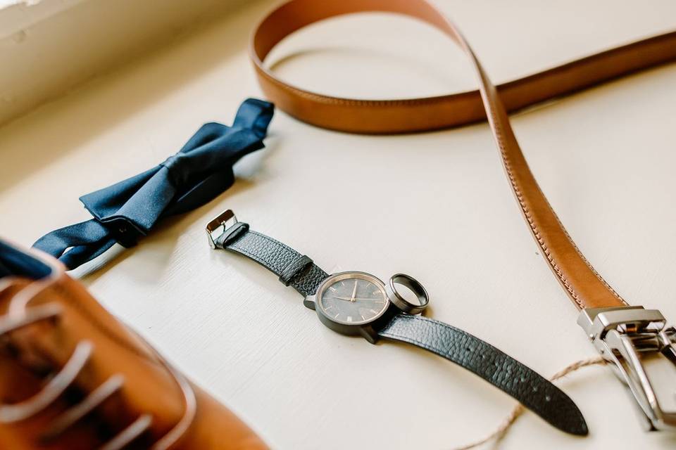 Groom detail with watch