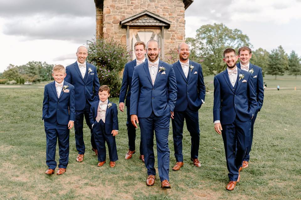 Groomsmen walking