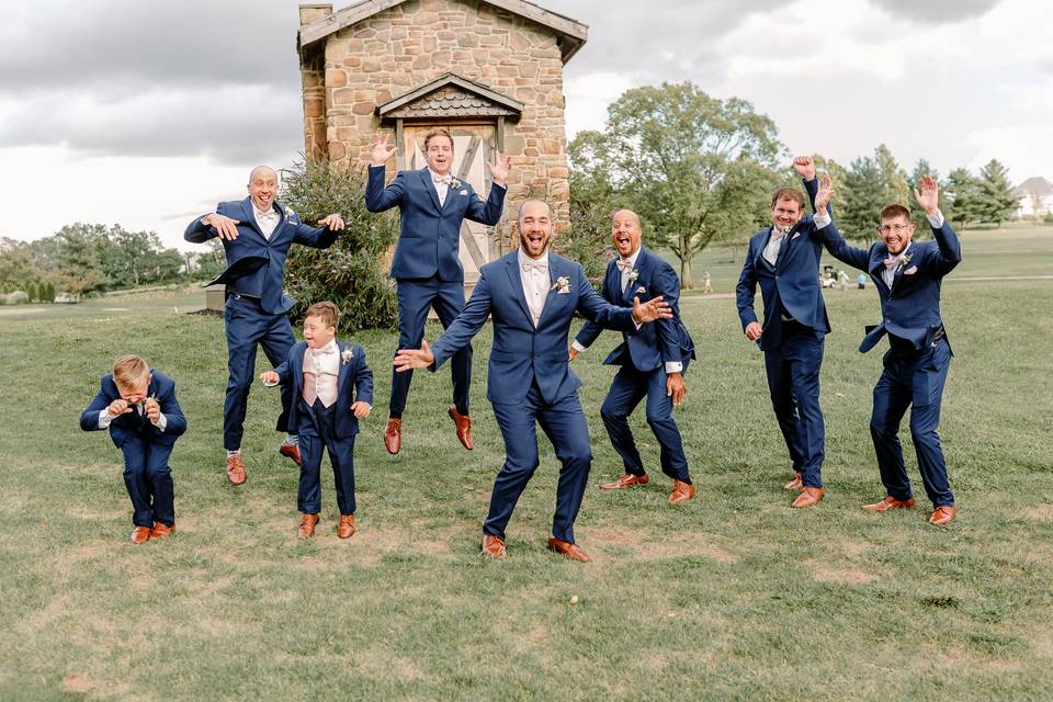 Groomsmen jump