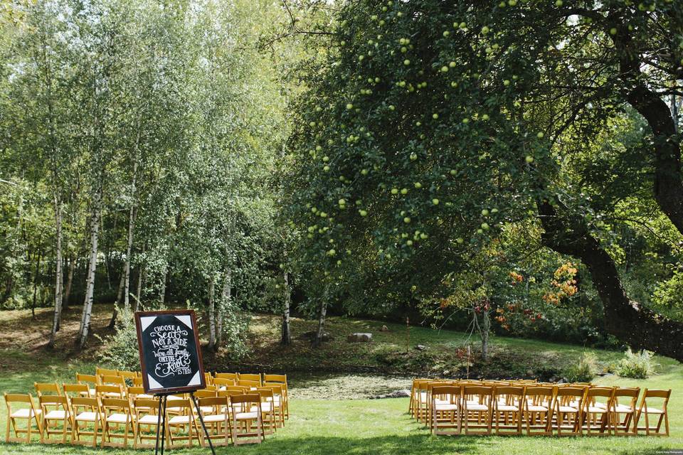 Outdoor wedding setup